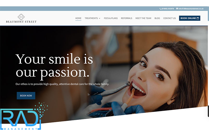 قیمت طراحی سایت دندانپزشکی